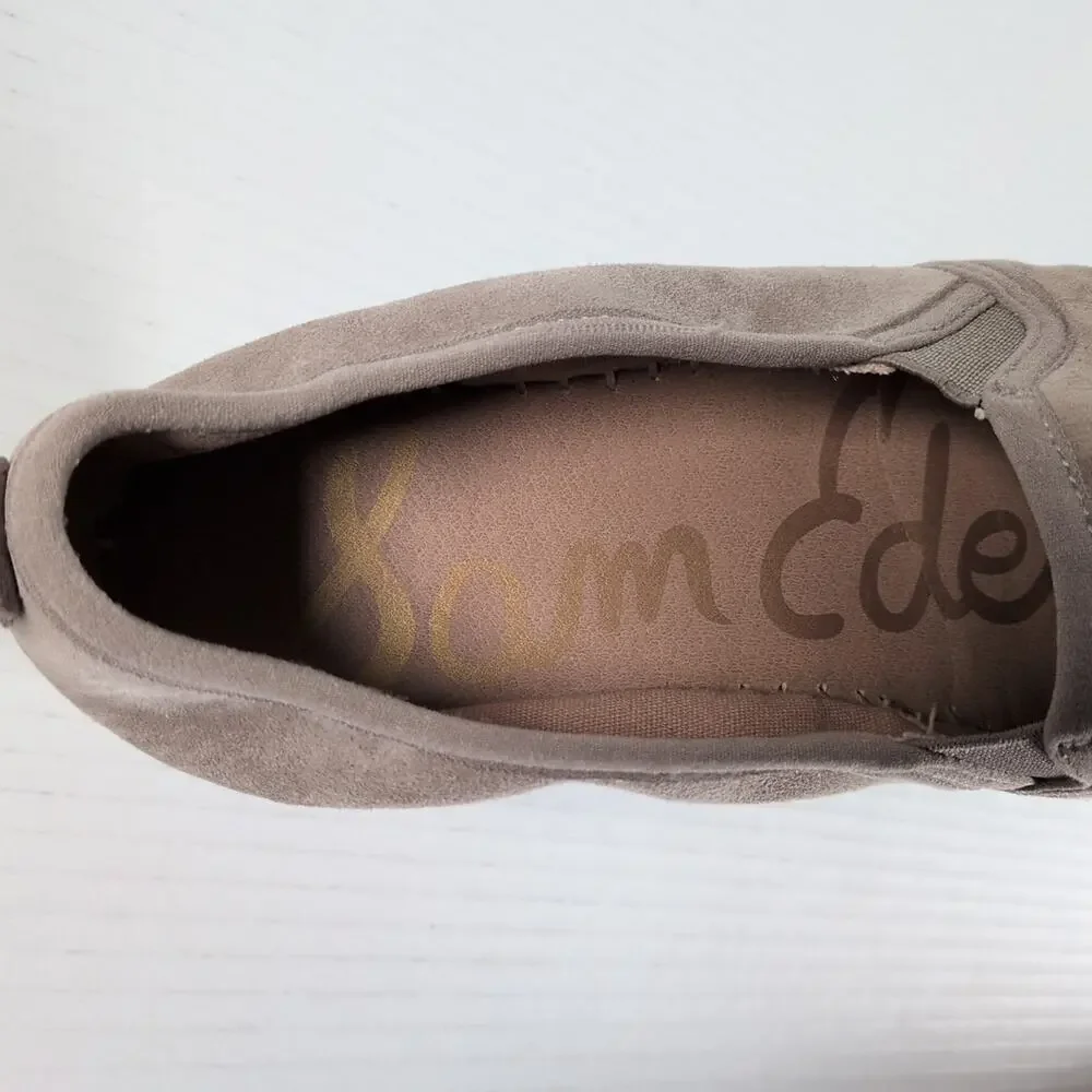 Sam Edelman Carrin Espadrille Shoes Womens 9 Taupe Putty Suede Slip On Platform